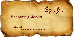 Szepessy Janka névjegykártya